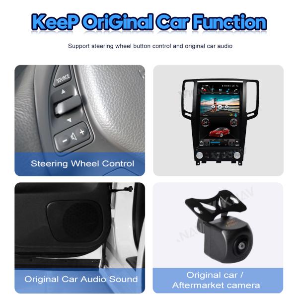 Viknav Car Radio For Infiniti G25 G37 (2004-2013)12.1 Inch Android13 Rear View Navigation GPS Original Car Function