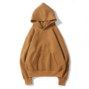 Embroidery Drawstrings Unisex Oversized Plain Cotton Hoodies