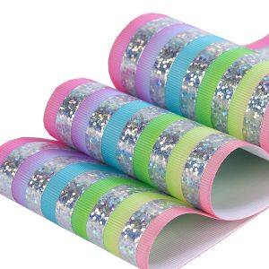 Silver Foil Personalisable Grosgrain Polyester Ribbon 75mm