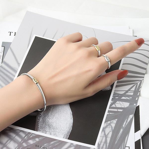 Buy Silver Bangle Bracelet With Interchangeable Charms Rhodiumplated at wholesale prices