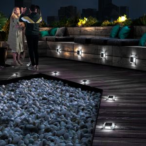 Solar LED Deck Light IP68 Waterproof Garden Stairs Path Light