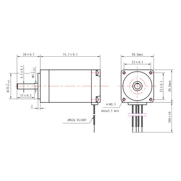120mNm NEMA 11 Stepper Motor 28x28x51mm Casun Stepper Motor