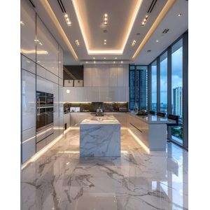 Modern Designs of Built in Kitchen Hanging Cabinets Customized Durable White