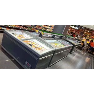2.5m Gray Color Commercial Display Freezer With Tempered Glass 1040L Capacity