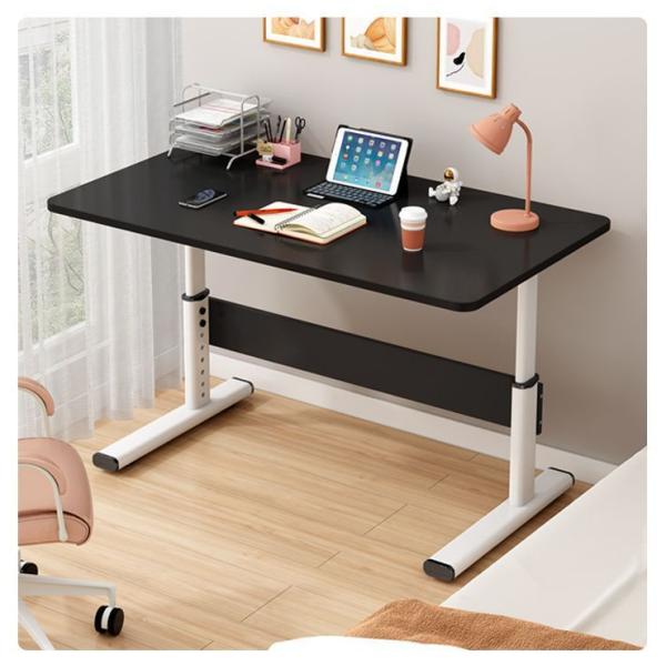 Manual Height Adjustable Office Furniture Black White Wooden Standing Desk for Workshop