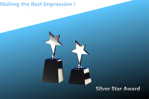 corporation crystal awards/coporation silver star awards/silver star with