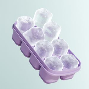 Ice Cube Tray With Lid And Bin, 4 Pack Silicone Plastic Ice Cubes Trays For