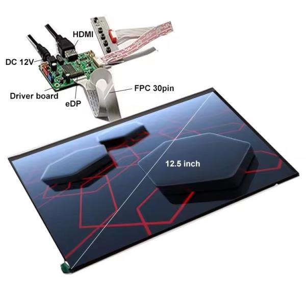 12.5 Inch Ultrathin TFT LVDS Sunlight LCD Display Mobile Monitoring Notebook