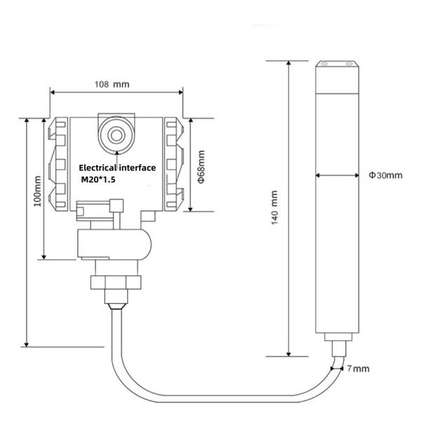 MC803 Level Pressure Transmitter Transducer 15 ~ 36 VDC 4 -20 mA