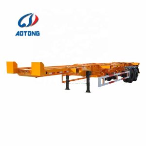 Main Beam 500mm Hight 3 Axles 40ft Skeleton Chassis Semi Trailer Container