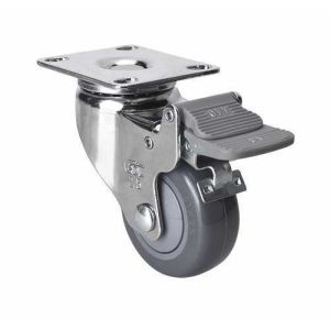China Edl Chrome 2.5mm Thickness 80kg Plate Brake PU Caster 37225-77 Customized Request on sale