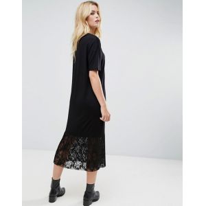 Newest Design Women Dress with Pleat Lace Hem