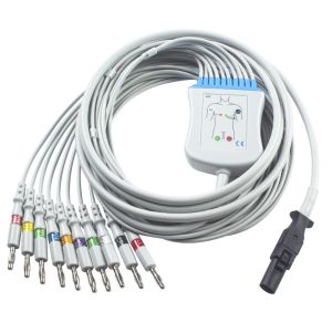 China Mortara 60-00180-01 60-00181-01 Q-Stress EKG Cable And Leadwires 12 Pin IEC Banana 4.0 on sale