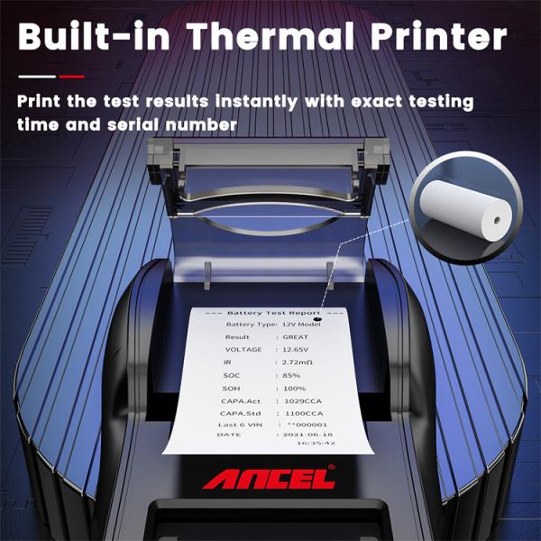 Ancel BT600 Battery Tester Support 12v And 24v Build In Printer