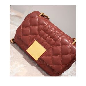 High-Quality Leather Small Fragrant Rhombus Female Crossbody Bag