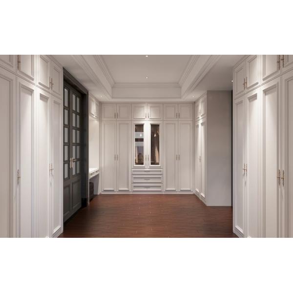 French-Style Elegant White And Durable Luxury Stainless Steel Walk-In Closet Cabinet