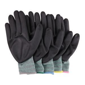 Quality 13G knitted polyester PU palm coated industrial safety gloves for sale