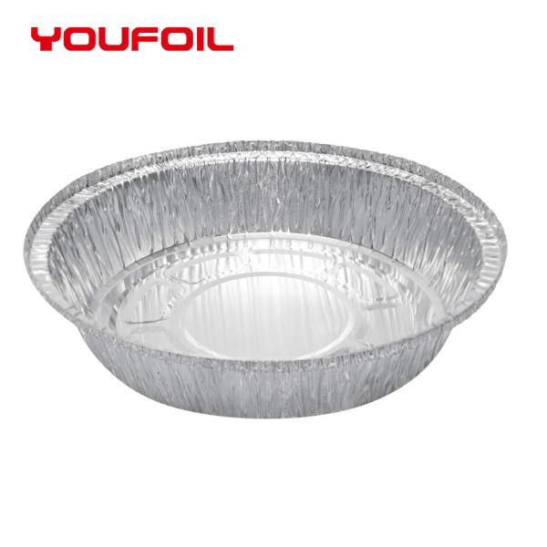 Buy Disposable Silver Color Round Aluminum Foil Container Food Tray at wholesale prices