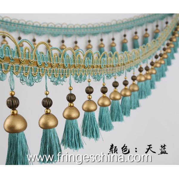 Handmade fashionable chain beads lace tassels fringes for curtain/sofa/pillow/stage decoration