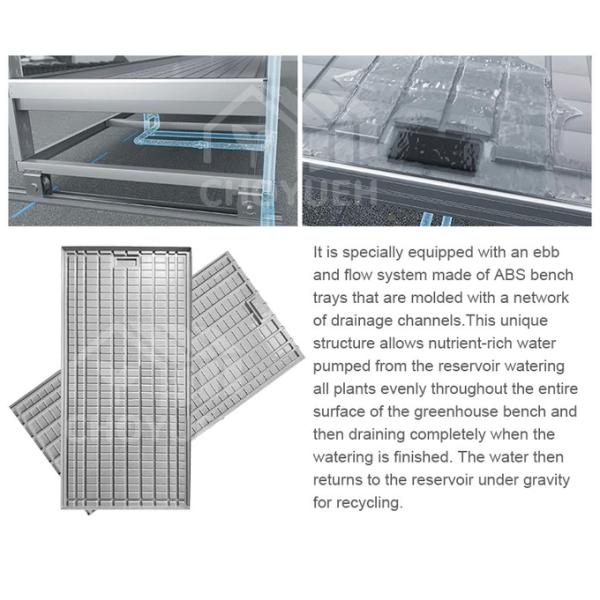 Hydroponic Trays Greenhouse Benches Ebb And Flow Rolling Benches 3mm