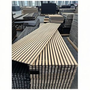 Slatted Acoustic Wall Panel With Customizable Veneer 240 X 60cm Factory Made