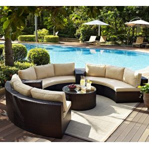 Quality Outdoor Leisure Courtyard Villa Garden Outdoor Arc-Shaped Combination Of Aluminum Alloy Waterproof And Sunscreen Rattan for sale