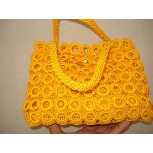 Crochet Yellow WOmen Fashion Bag handbag tote purse shoulder bag