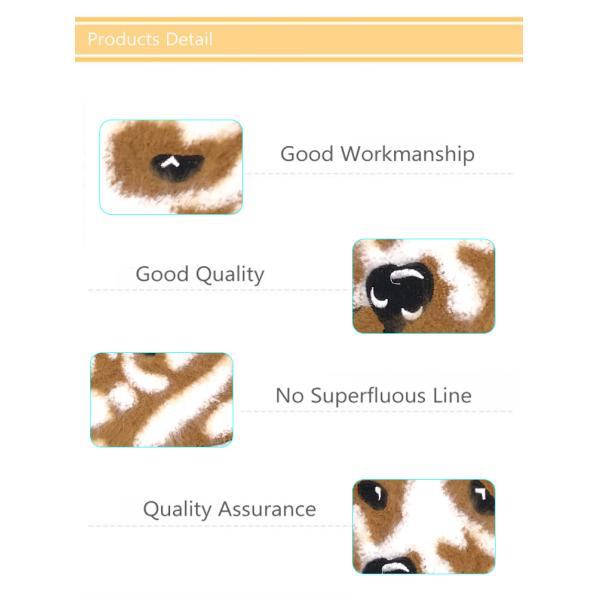 Animals Dog Design Chenille Patches No Minimum Handmade Brown / White Color