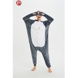 China Wholesale Soft Cheap Grey Shark Festival Kigurumi Animal Pajamas Onesie on sale