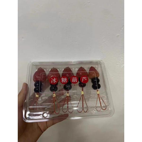 Buy Customized Disposable Plastic Clear Foods Grad Packaging Hinged Clamshell Tanghulu Packaging at wholesale prices