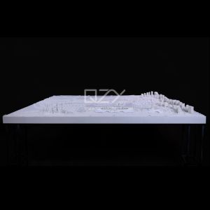 1:800 White Architectural Concept Model with Warm Lighting