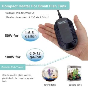 Adjustable 100W Automatic Aquarium Heater 13 Gallon