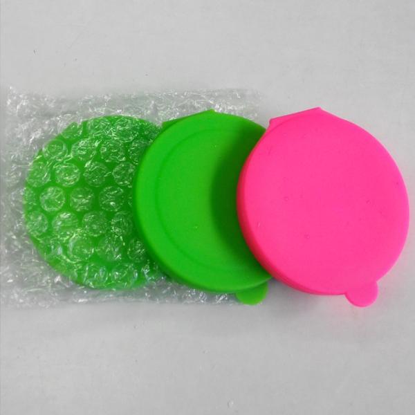 Modern Round Silicone Glass Cosmetic Double Side Fold Portable Makeup Pocket Mirror