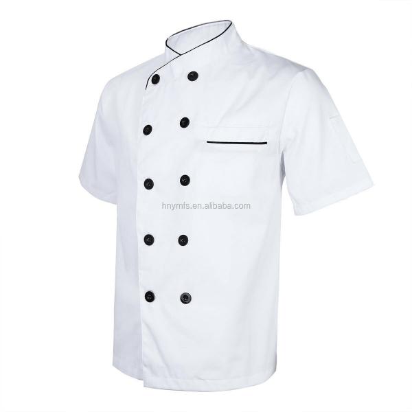 Restaurant Hotel Worker Lightweight Chef Coats Short Sleeve