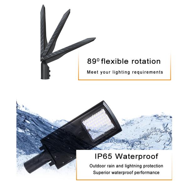 High Lumen 6000k Solar LED Street Light With Inbuilt Batteries IP65 Aluminum Dusk To Dawn