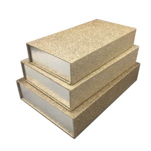 Luxury Magnetic Xmas Gift Boxes With Lids Gold Glitter Paper Custom Size