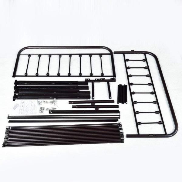 OEM Black Iron Double Bed , Iron Double Bed Frame Smooth Finish Edges