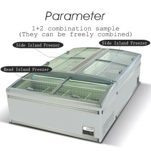 Direct Cooling System Commercial Display Freezer With -18--22°C Temperature And