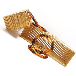 Miuco Womens Bamboo Handbags Handmade Purses Tote Bag