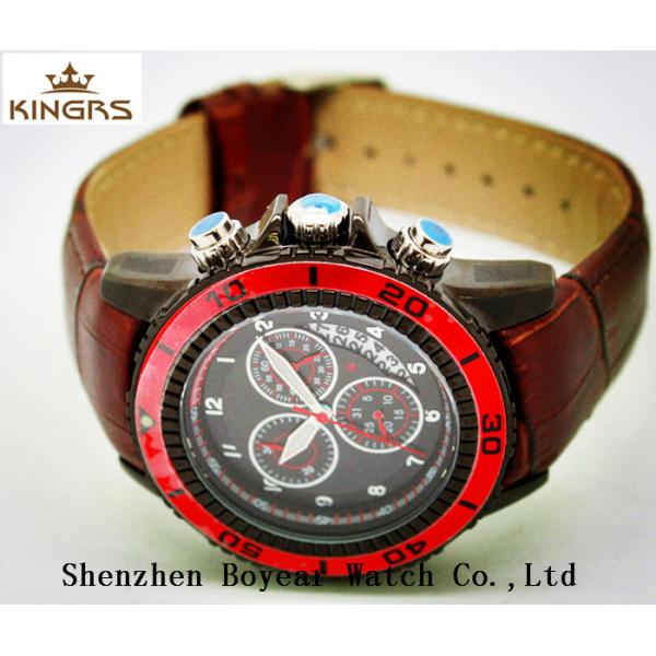 Water Resistant Red Multifunction Wrist Watch For Men 2.2 * 2.0cm,multifunction wrist watch