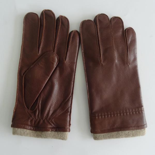 Buy Classical Leather Shearling Gloves Leather Men Gloves Winter Knit Cuff at wholesale prices