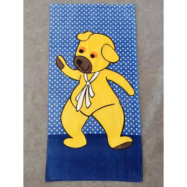 100% cotton velour reactive print small MOQ custom print beach towel