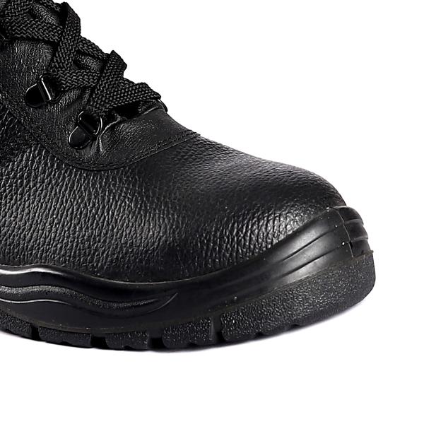 Embossed Cow Leather PU Injection Safety Shoes for Construction Site Workers' Protection and Safety