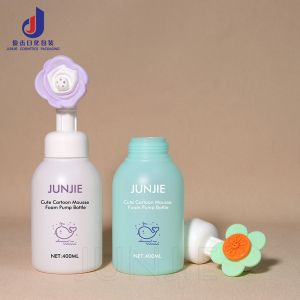 High Quality 400ml PE Plastic Hand Wash Bottles Cute Flower Shape Liquid Soap