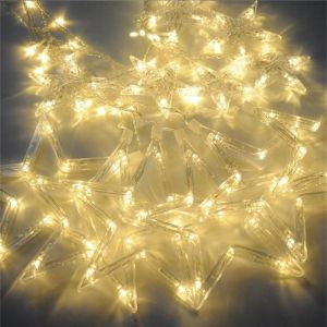 Christmas Fairy Lights Ramadan Led String Lights Star Garland on Window Curtain