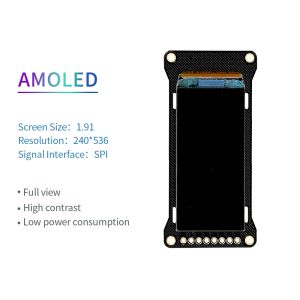 2 Inch AMOLED display module 240x536 Dots SPI/QSPI Interface 350c/d brightness