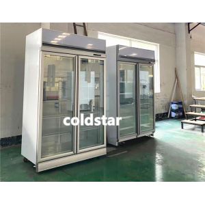 Supermarket Showcase Vertical Refrigerated Commercial Fridge Glass Door Showcase