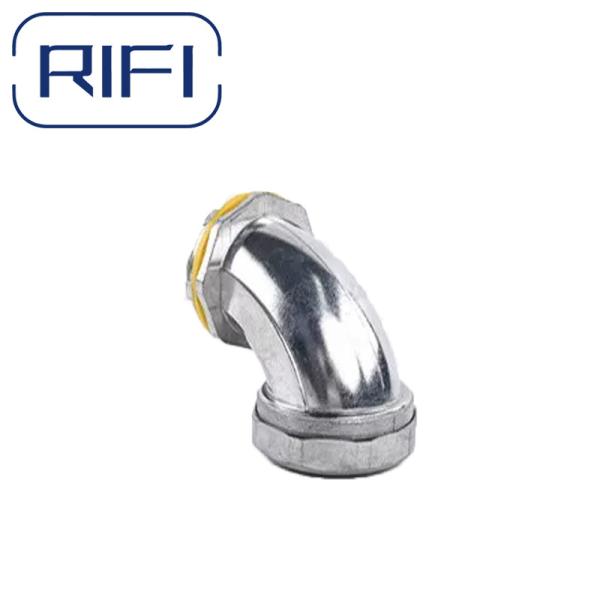 RIFI-Zinc Die Cast Liquid Tight Electrical Conduit Waterproof Angle 90 Degree Connector