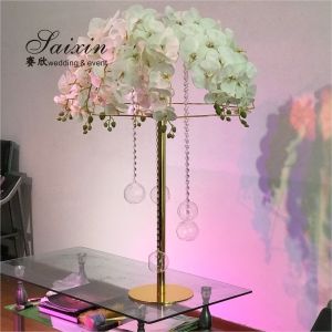 Factory wholesale wedding table centerpieces gold metal umbrella