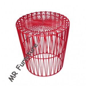 Arrow Design Wire Bedside Table , Colorful Powder Coating Metal Wire End Table